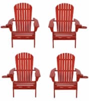 Foldable Adirondack Chair with cup holder set of 4