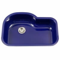Houzer PCH-3700 NB Porcela Series Porcelain Enamel Steel Undermount Offset Single Bowl Kitche