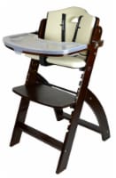 Abiie Beyond Wooden High Chair with Tray. (Mahogany Wood - Cream Cushion)