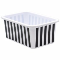 Black and White Stripes Small Plastic Storage Bin