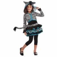 Drama Queens Zebra Print Hoodie size S 4/6 Girls Costume Dress Outfit Rubie's