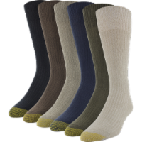 Gold Toe Stanton Men's Brown/Blue/Black Crew Socks - L Perspective: Main