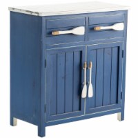 Cape May Azure Blue And White Paddle Cabinet Blue Wood