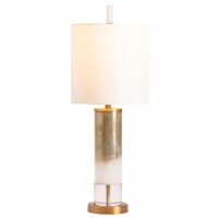 Wyatt Table Lamp with Nightlight Glass Blue