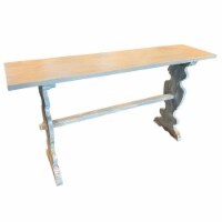 Crestview Collection Wood Carved Leg Console Table in Gray Antique