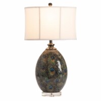 Pavoda Table Lamp Black Glass 17x11x30.25  Contemporary Style