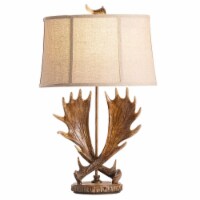 Moose Run Table Lamp Brown Resin 32 Ht. Farmhouse Style