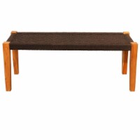 Rock Springs Jute Bench Brown Wood 46 x 16 x 18  Coastal Style