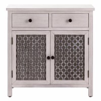 Evolution by Crestview Collection Macy Wood and Metal Cabinet in White