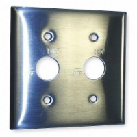 Hubbell Barrel Key Wall Plate,2 Gang,Silver  SS22RKL