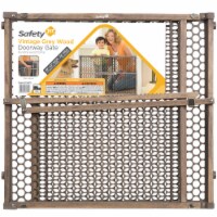 Safety 1st Vintage Grey Wood Doorway Security Gate