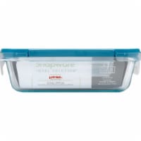 Snapware® Total Solution® Pyrex® Glass Rectangle Container with Lid - Blue / Clear Perspective: Main