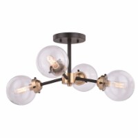 Vaxcel International C0194 20 in. Orbit Semi-Flush Mount in Muted Brass & Oil Rubbed Bronze