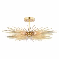Vaxcel C0228 24 in. Nikko 6 Light Semi-Flush Mount, Gold