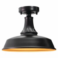 Vaxcel International T0570 12 in. Dorado Outdoor Semi-Flush Mount, Dark Bronze with Light Gol