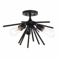 Vaxcel International C0249 17 in. Estelle 3 Light Semi Flush Mount, Matte Black