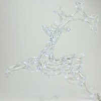 PENN 33  LED Lighted Running Reindeer Spun Glass Christmas Outdoor Decoration - Polar White