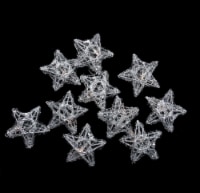 PENN 10 Battery Operated Clear LED Spun Glass Star Christmas Lights