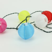 PENN 10-Count Multi-Color Round Chinese Lantern Christmas Light Set, 9ft Green Wire