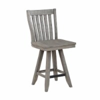 Treasure Trove Keystone Gray Wood Counter Height Swivel Barstool
