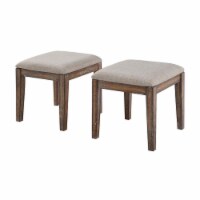 Treasure Trove Bradenton Brown Wood Accent Stools - Set of 2