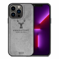 Alpha Digital Luxury Soft Texture Deer Patterned TPU Cloth Protective Case for iPhone13 Pro,