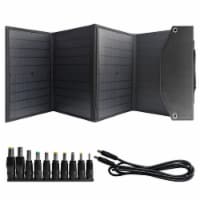 40W 18V Foldable Portable Solar Charging Panel with 3 Outputs Type-C/USB QC3.0/DC