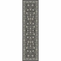 Concord Global 28232 2 ft. x 7 ft. 3 in. Kashan Mahal - Anthracite