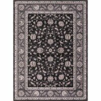 Concord Global 28234 3 ft. 3 in. x 4 ft. 7 in. Kashan Mahal - Anthracite