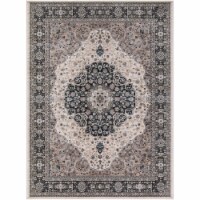 Concord Global 28525 5 ft. 3 in. x 7 ft. 3 in. Kashan Medallion - Ivory