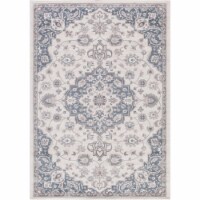 Concord Global 45545 5 ft. 3 in. x 7 ft. 7 in. Lara Center Medallion - Ivory, Blue