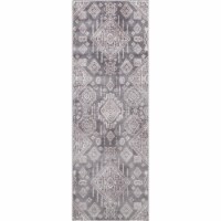 Concord Global 46262 2 ft. 7 in. x 7 ft. 7 in. Lara Santa Fe - Gray