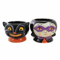 Tabletop Black Cat/Witch Snack Dish Dolomite Halloween Johanna Parker J9721