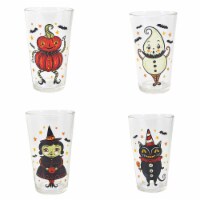 Tabletop Vintage Halloween Tumblers Glass Set/4 Johanna Parker Bar Drink H8072