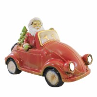 Christmas Santa In Car Ceramic Tree Presents Lit Headlights M2165