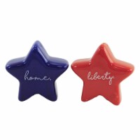 Tabletop Americana Star S&P Set Dolomite Patriotic Red White Blue A6784
