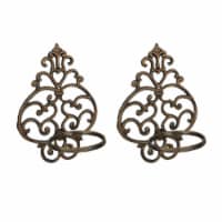 Cast Iron Copper Wall Hanging Flower Pot Holder Mounted Planter Ring Set of 2