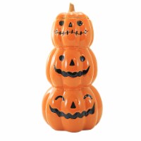 Tabletop Stacked Jacks Treat Jar Dolomite Cookie Biscut Candy Halloween Th00122