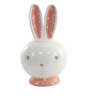 Tabletop Bunny Ears Cookie Jar Dolomite Rabbit Easter Polka Dots A4258