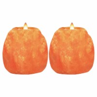 Himalayan Glow Pink Salt Tea light Candle Holder, Home Décor, Set of 2 | 2 – 3 lbs Each