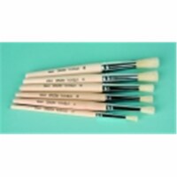 School Specialty Fine Natural White Bristle Stencil Brush Set - Assorted Size- Set - 6