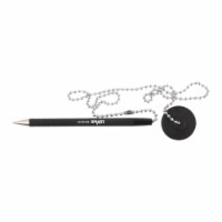 School Smart  Rubberized Counter Pen with Chain - Medium Tip&#44; Black Ink & Barrel