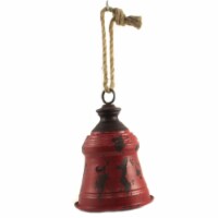 Home Decor 9.50 Inch Red Metal Bell Tin Decorate Christmas Holiday Xc423339
