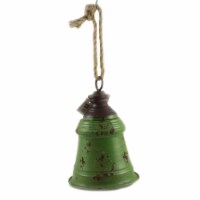 Home Decor 9.50  Inch Green Metal Bell Tin Decorate Christmas Holiday Xc423340