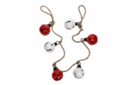 SPC Metal Shiny Bell Garland 3.5 Glossy Red/White