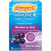Emergen-C Immune Plus Blueberry-Acai Flavored Fizzy Drink Mix Packets Perspective: Main