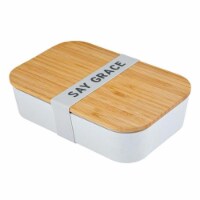 CB Gift 20806X Lunch Box - Say Grace - Bamboo with Silicone Sleeve
