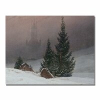 Caspar  Friedrich 'Winter Landscape' Canvas Wall Art 35 x 47 Inches