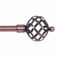 Lavish Home Twisted Sphere Curtain Rod - 3/4 inch - Copper