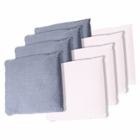 White and Grey Cornhole Bags- Set of 8